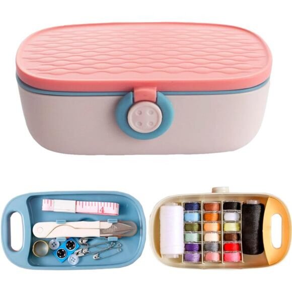 Sewing Kit, Portable Kit for Adults, Plastic Box Needle and Thread - Picture 1 of 7